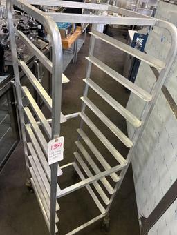 8 Slot Aluminum Food Bin Rack on Casters