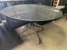 48 in. Round Black Metal Mesh Patio Table