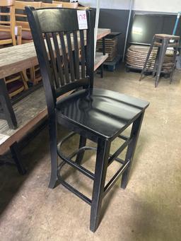 Black Slatback Wood Bar Stools