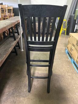 Black Slatback Wood Bar Stools