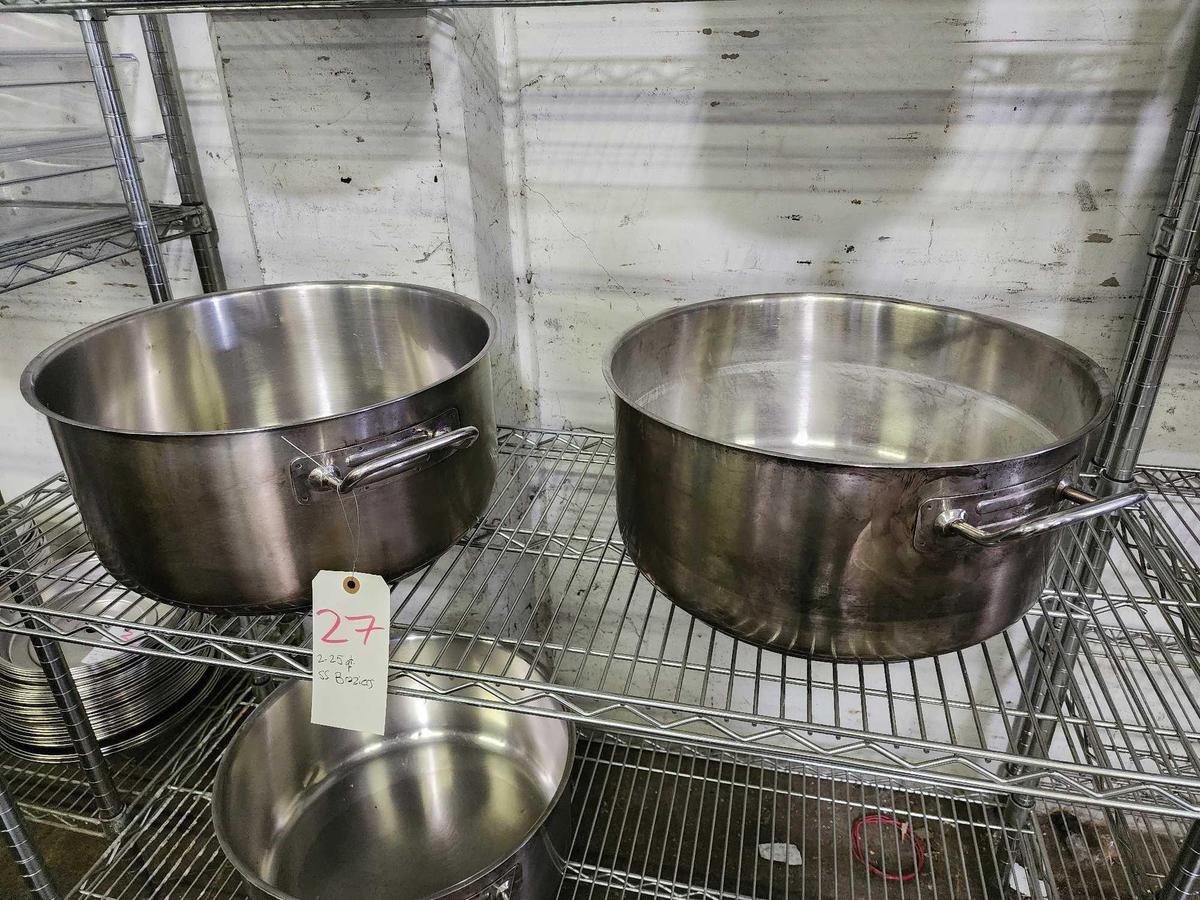 25 qt. Stainless Steel Braziers