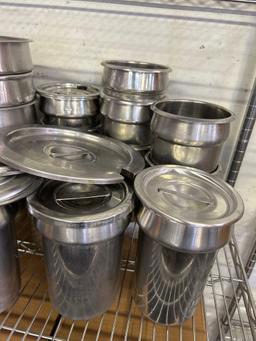 Lot - Assorted Stainless Steel Bain Maries and Round Inserts