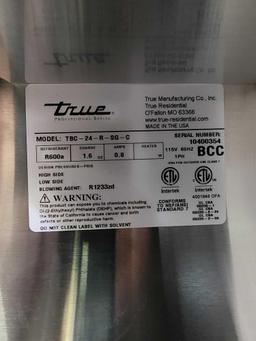 New - True Residential 24 in. Glass Door Undercounter Refrigerator with Wine Storage