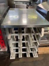 Half Size Aluminum Can Rack with Stainless Steel Top on Casters