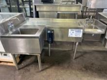 65 in. x 36 in. L Shaped Stainless Steel Bar Station