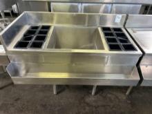 50 in. Stainless Steel Bar Cocktail Station including 22 in. Jockey Box with Cold Plate