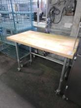 48 in. x 27 in. Maple Top Open Base Table