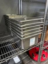 Half Size X 6 in. Stainless Steel Pans with Lids