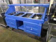Cambro 72 in. Blue Molded 4 Pan Salad Bar