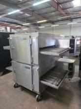 Lincoln Impinger Mdl. 1450 Double Stack Gas Conveyor Pizza Oven