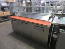 True 72 in. Sandwich Table with Adjustable Sneeze Guard