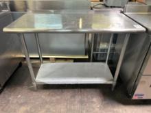 48 in. x 24 in. Stainless Steel Top Table with 1.5 in. Backsplash