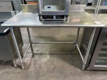 Eagle 48 in. X 30 in. Open Base Stainless Steel Table with 4.5 in. Backsplash