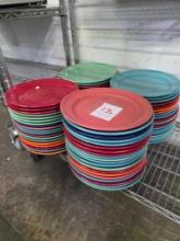 Multicolored 10.5 in. Round Ceramic Plates