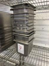 Sixth x 6 in. Stainless Steel Pans