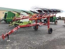 UNUSED 12 WHEEL BUSHOG BRAND V-RAKE W/ KICKER