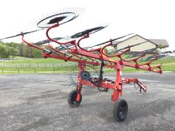 UNUSED 12 WHEEL BUSHOG BRAND V-RAKE W/ KICKER