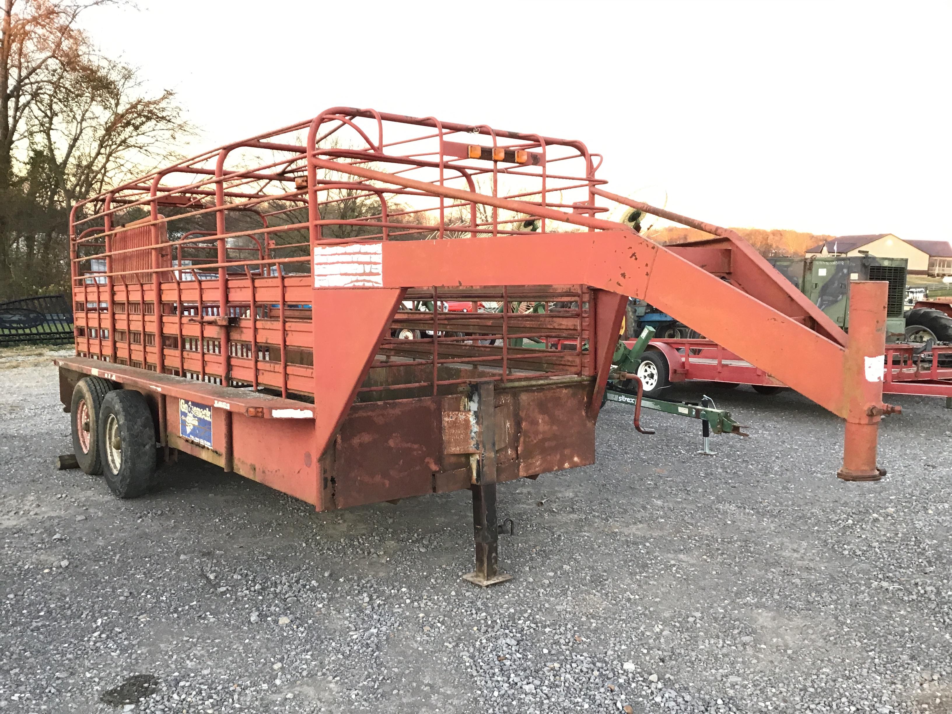 16FT GOOSENECK BRAND STOCK TRAILER ( NO TITLE )