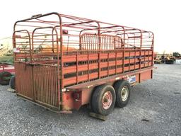 16FT GOOSENECK BRAND STOCK TRAILER ( NO TITLE )