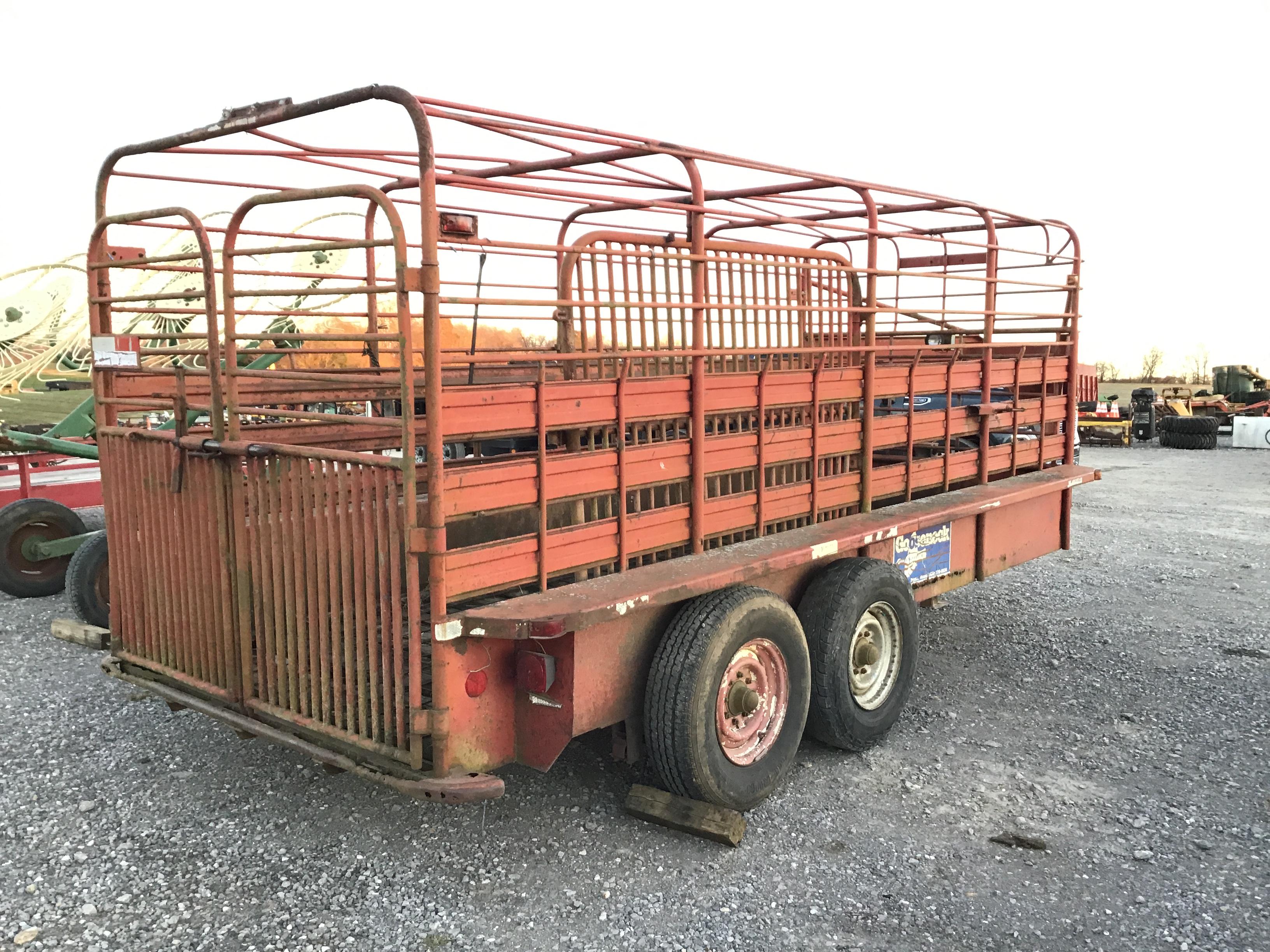 16FT GOOSENECK BRAND STOCK TRAILER ( NO TITLE )