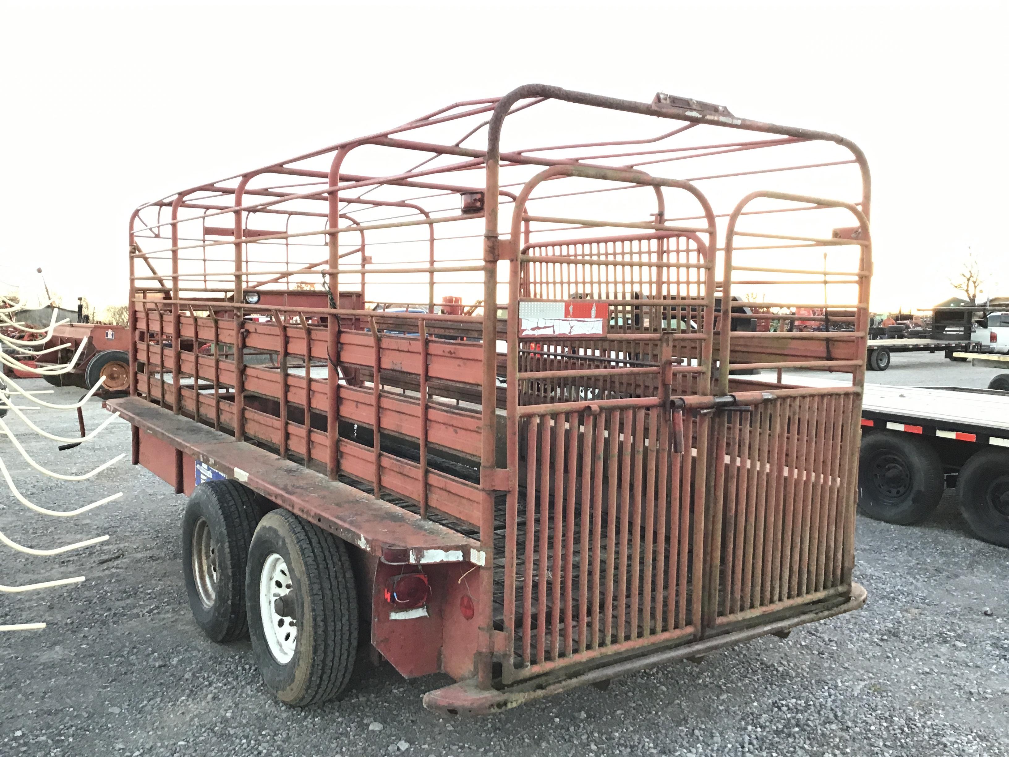 16FT GOOSENECK BRAND STOCK TRAILER ( NO TITLE )