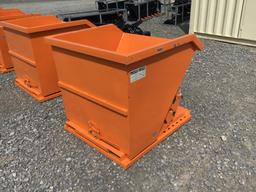 UNUSED ORANGE FORKLIFT DUMPSTER