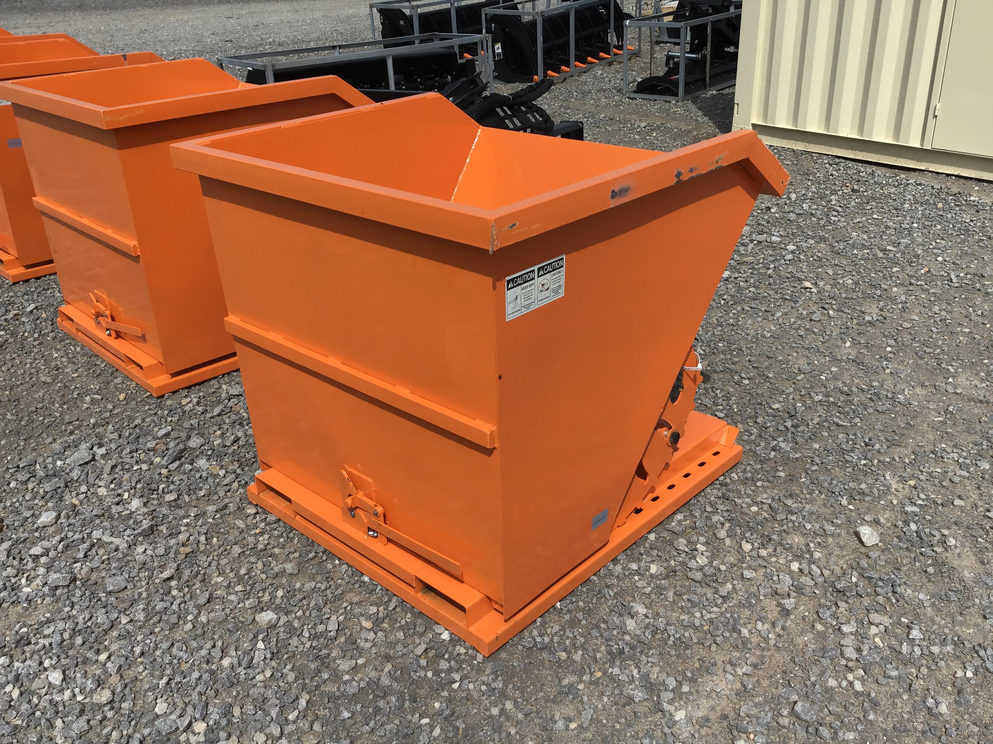 UNUSED ORANGE FORKLIFT DUMPSTER