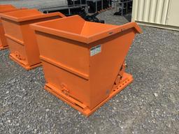 UNUSED ORANGE FORKLIFT DUMPSTER