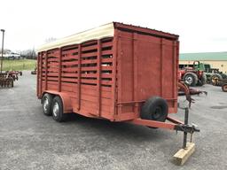 16FT BUMPERHITCH STOCK TRAILER - NO TITLE