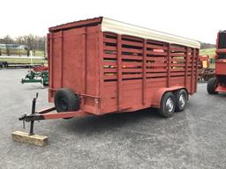 16FT BUMPERHITCH STOCK TRAILER - NO TITLE