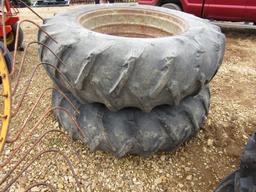 (2) 18.4/38 FIRESTONE TRACTOR TIRES AND RIMS - BOTH ONE PRICE