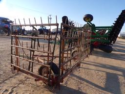 LINDSAY 4-SECTION HARROW ON MANUAL CART
