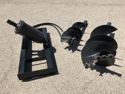 Unused 2020 Hydraulic Skid-Steer Auger w/ 2Bits