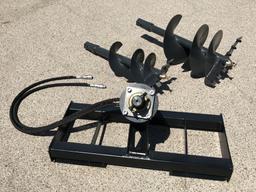 Unused 2020 Hydraulic Skid-Steer Auger w/ 2Bits
