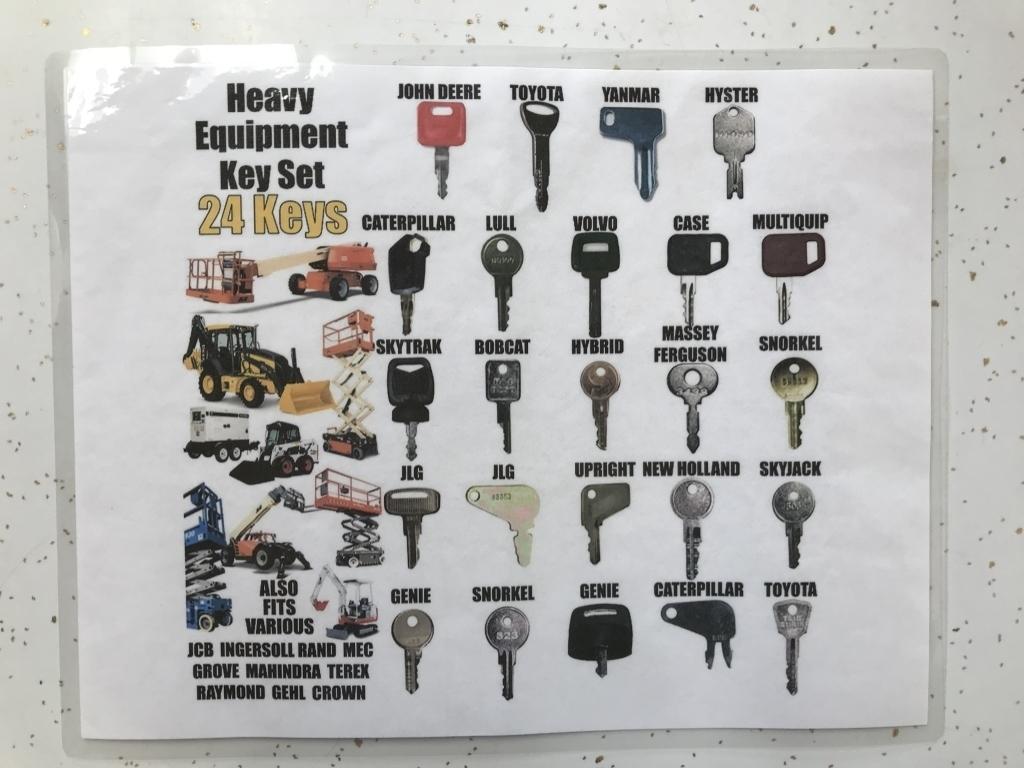 (24)pcs - Assorted Heavy Equipment Keys