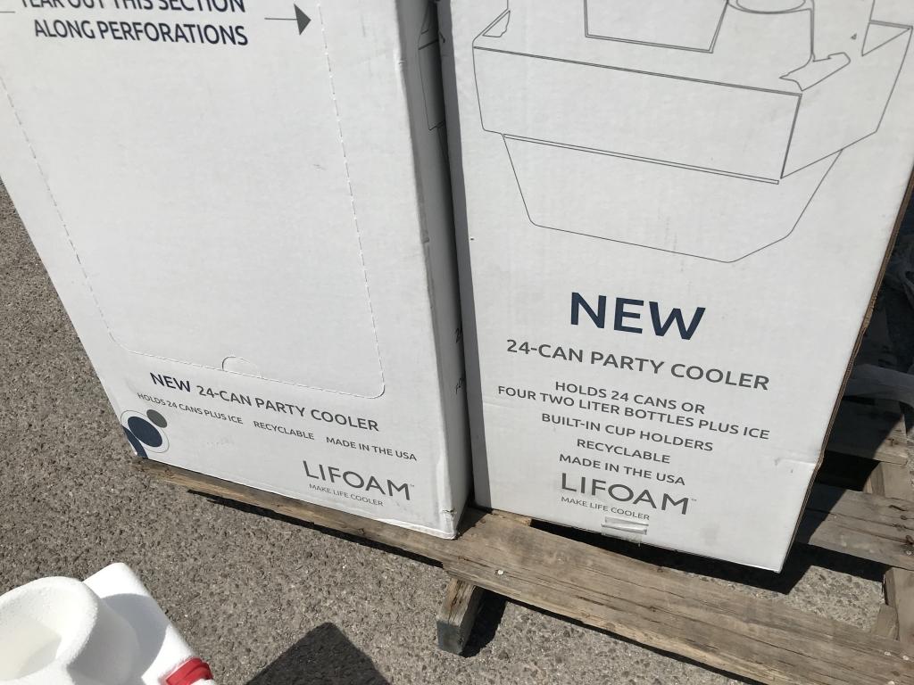 (5)Boxes - UNUSED 24pc Foam Party Coolers