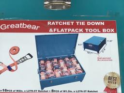 UNUSED Box of (24)pcs Ratchet Tie Downs