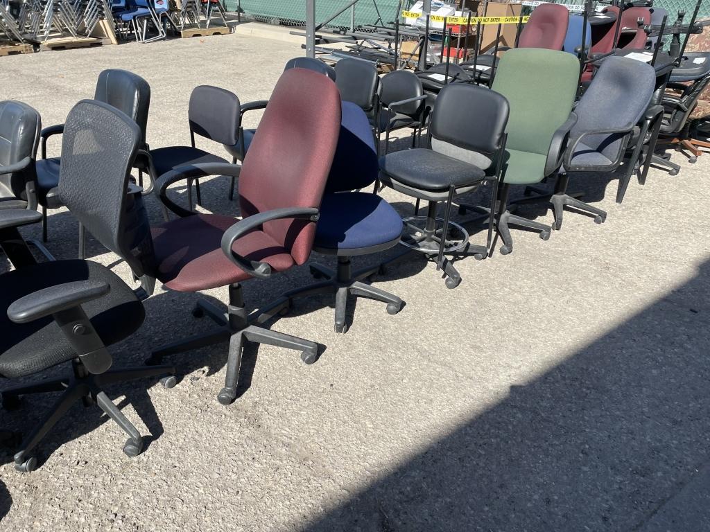 School Surplus - (2) Rows of Office Chairs