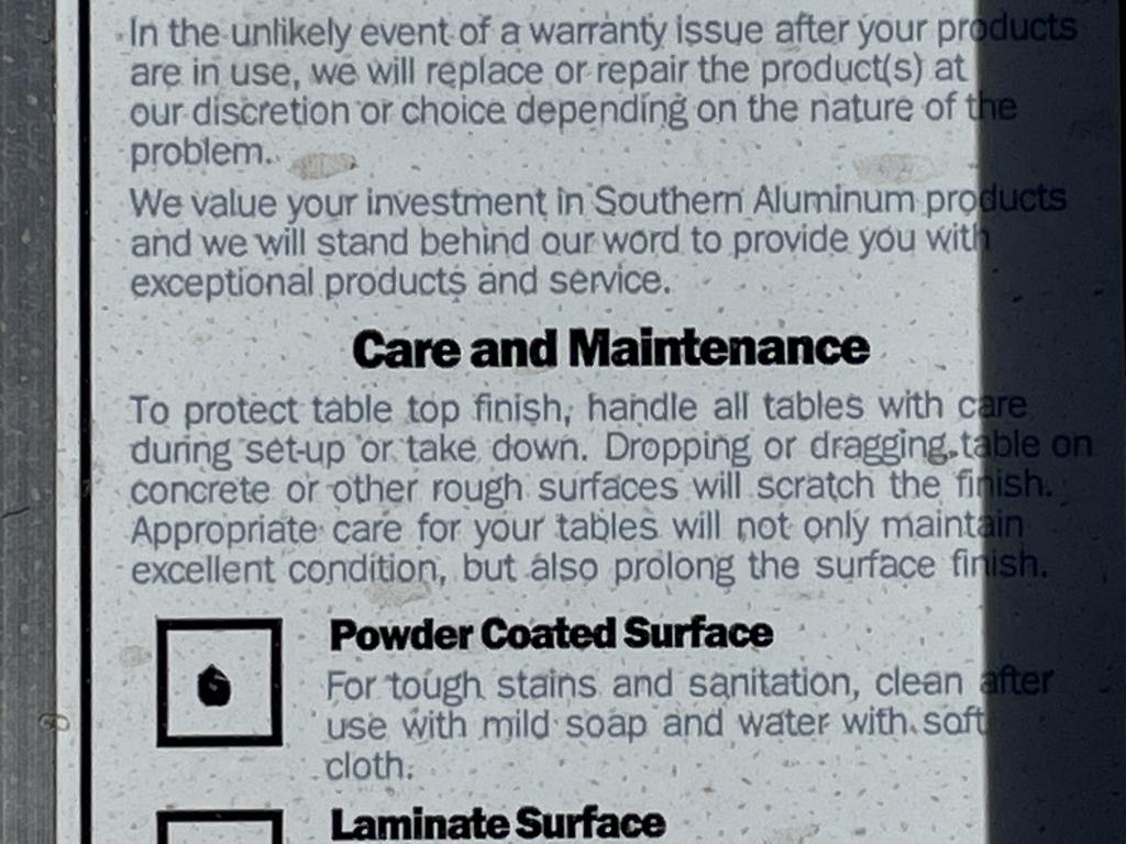 (7) Southern Aluminum Folding Camo Tables 3FTx 6FT