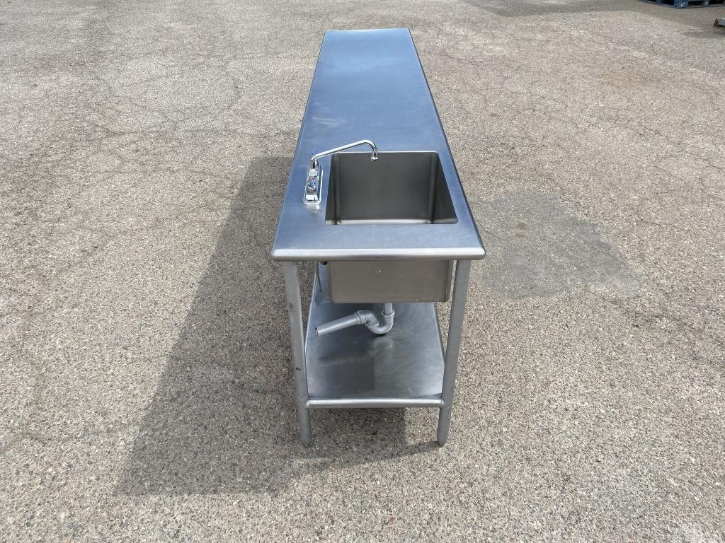 8FT SS Kitchen table w/ Sink & Faucet