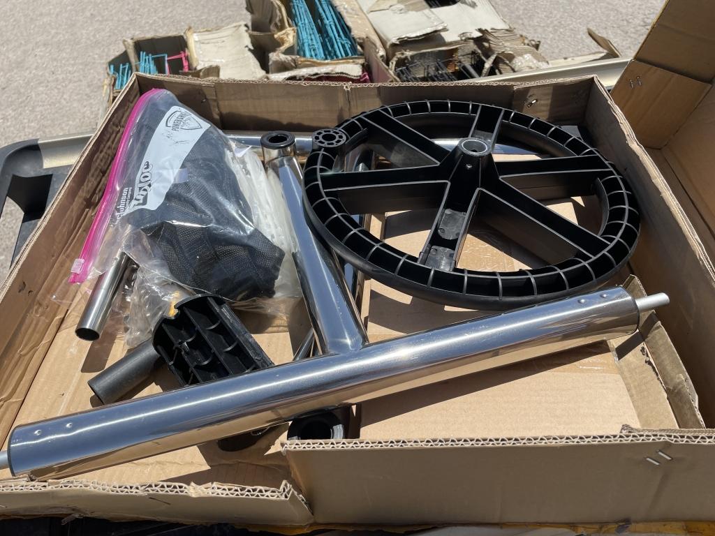 Pallet of UNUSED Pet Cages, Charging Cart