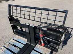 UNUSED Hydraulic Skid-Steer Fork Attachment w/Side