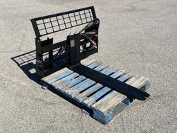 UNUSED Hydraulic Skid-Steer Fork Attachment w/Side