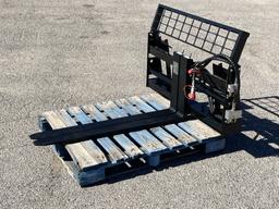 UNUSED Hydraulic Skid-Steer Fork Attachment w/Side
