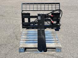 UNUSED Hydraulic Skid-Steer Fork Attachment w/Side