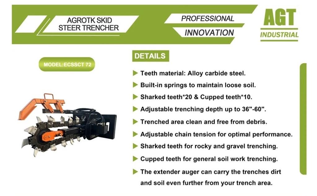 UNUSED Hydraulic Skid-Steer 60" Trencher