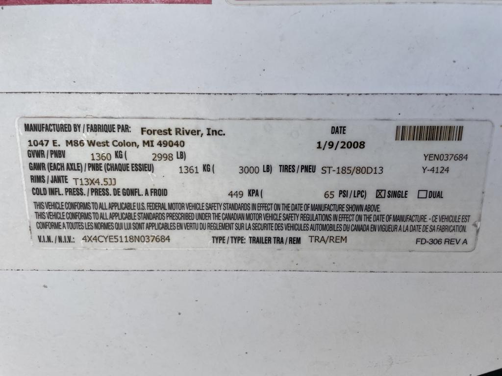 2008 Forest River Palomino Pop-Up Camper Trailer