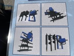 UNUSED Hydraulic Skid-Steer Blue Auger w/ 3 Bits