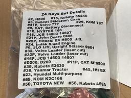 Set of (24) NEW Construction Equipment Keys