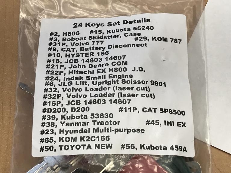 Set of (24) NEW Construction Equipment Keys